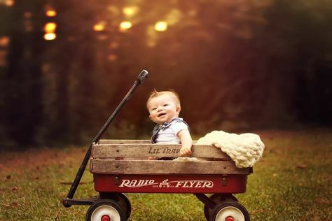 6 month baby boy photography,  wagon Photoshoot, natural light,  1/2 birthday photo Fall Wagon Photoshoot, Red Wagon Photo Shoot, Wagon Photoshoot, Christmas Gifts Baby Girl, Picnic Shoot, Fall 1st Birthdays, Toddler Portraits, 2nd Birthday Photos, Baby Shadow Box