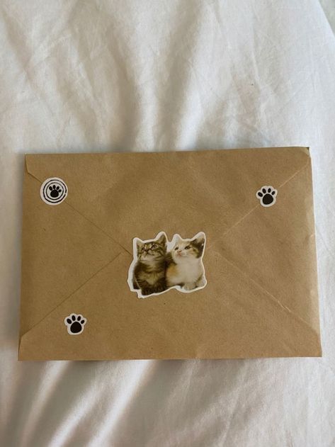 Letters Envelope Aesthetic, Penpal Envelope Ideas, Partner Gifts, Penpal Ideas, Random Cat, Penpal Letters, Pretty Letters, Pen Pal Letters, Gift Inspo