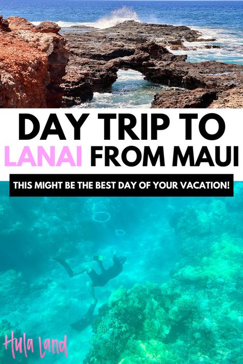 Day trip to Lanai from Maui, featuring top Lanai Hawaii things to do for your Maui itinerary or Maui Hawaii honeymoon. Must Do In Maui, Maui Excursions, Best Island In Hawaii, Hawaii Bucket List, Lanai Hawaii, Best Beaches In Maui, Maui Travel Guide, Hawaii Trip Planning, Hawaii Vacation Tips