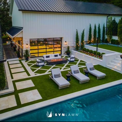 Transform your backyard with a stunning pool oasis! Our turf complements any pool design, creating a seamless blend of luxury and relaxation 💦

#PoolDesign #BackyardOasis #LuxuryPools #TurfLife #HomePools #SwimmingPool #OutdoorLiving #DreamPool #GardenGoals #TurfDesign #SYNLawn Backyard Landscaping Designs Layout With Pool, Backyard With Pool, Turf Backyard, Pool Oasis, Arizona Backyard, Green Backyard, California Backyard, Rectangle Pool, Luxury Pools