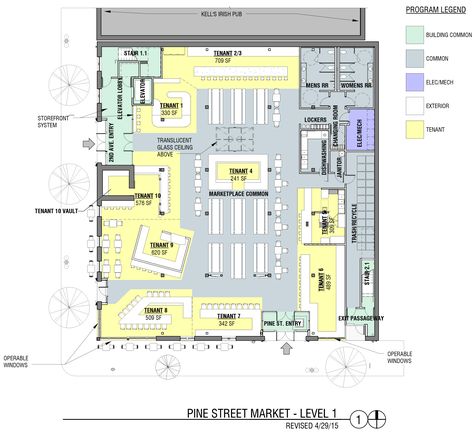 Pine Street Market, Portland Food Court Plan, Food Court Design, Supermarket Design Interior, Store Shelves Design, Hotel Floor Plan, Outdoor Restaurant Design, Hall Flooring, Street Food Market, Grocery Store Design