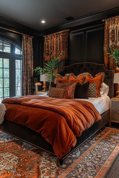 Luxury Hotel Home Decor, Royalty Bedroom, Afrohemian Style, Afrohemian Decor, African Bedroom, Bronze Bedroom, Modern African Decor, Decor Bedroom Ideas, Inspiring Homes