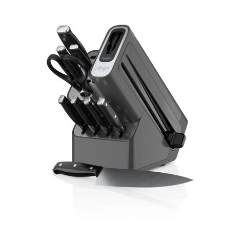 Arrives by Fri, Feb 11 Buy Ninja Foodi Never Dull Essential 10-Piece Knife Block Set with Built-in Sharpener System (K12010) at Walmart.com Luxury Kitchenware, Kitchen Objects, Wood Knife, Kitchen Solutions, Boning Knife, Knife Block Set, Ninja Foodi, Knife Set Kitchen, Santoku Knife