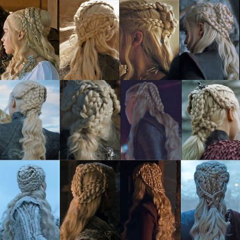 May H on X Daenerys Hairstyle, Daenerys Braids, Game Of Thrones Hairstyles, Daenerys Targaryen Hair, Daenerys Hair, Targaryen Hair, Hair Expo, Preppy Hairstyles, Medieval Hairstyles