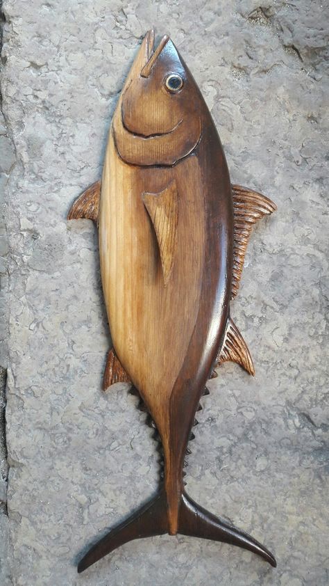 Bois Intarsia, Fish Wood Carving, Tre Kunst, Wood Art Projects, Wood Fish, Wooden Fish, Fish Wall Art, Fish Sculpture, Wood Carving Patterns