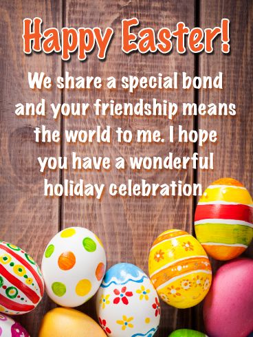 When it comes to friendships, theirs is one you treasure. There is a special bond you share, and Easter is the perfect time to remind them. This charming and rustic card is decorated with brightly decorated eggs against a wooden background, capturing the joyous spirit of spring, a time to reconnect with the people we care about and wish them a wonderful holiday celebration. Happy Easter Wishes Friends, Happy Easter Quotes Friends, Best Happy Easter Wishes, Happy Easter To My Family And Friends, Happy Birthday Niece Wishes, Funny Easter Wishes, Easter Wishes Greeting Card, Easter Wishes Messages, Happy Easter Beach Images