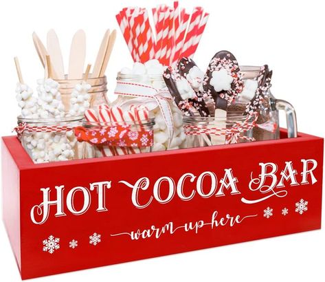 Christmas Hot Chocolate Station, Christmas Hot Cocoa Bar, Christmas Hot Chocolate Bar, Christmas Hot Cocoa, Hot Cocoa Gift, Bar Wood, Holiday Kitchen Decor, Cocoa Gift, Christmas Wooden Signs