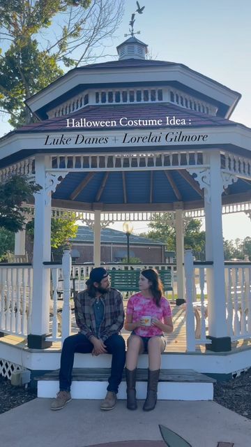 Hayley Belle Mullins on Instagram: "We actually won a costume contest with our Luke and Lorelai costume a few years ago! . . . . . #gilmoregirls #lukedanes #lorelaigilmore #halloweencostume #halloweencostumeideas #gilmoregirlsedit #gilmoregirlsquotes #starshollow #gilmoregirlshumor #autumnaesthetic #fallaesthetic #bermonths #fallootd" Gilmore Girls Family Costume, Lorelie And Luke Costume, Like And Lorelai Costume, Lorelai Gilmore And Luke Danes Costume, Luke And Lorelai Halloween Costume, Luke Lorelai Costume, Trunk Or Treat Couples Costumes, Lorelai And Rory Halloween Costume, Gilmore Girls Costume Halloween