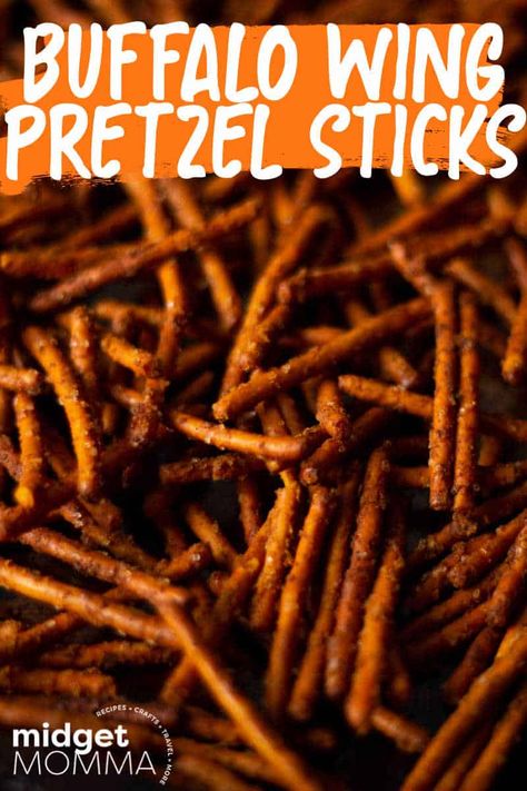 Buffalo Ranch Pretzels, Buffalo Pretzels Recipes, Pretzel Sticks Snacks, Pretzel Sticks Christmas, Spicy Pretzel Recipe, Chicken Bacon Ranch Zucchini, Pretzel Snack Recipes, Pretzel Appetizers, Buffalo Pretzels