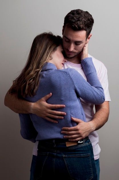 Female Hugging Poses, Loving Embrace Pose, Lovers Hugging Drawing, Couple Embrace Reference, Couple Hugging Reference, Man Holding Woman In Arms, Hug From Behind Drawing Reference, Man Hugging Woman From Behind, In Love Expression