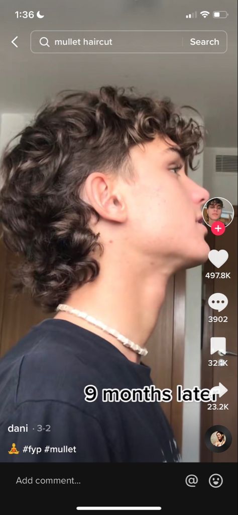 Mens Curly Hairstyles Mullet, Mullet With Perm Men, Mullets Wavy Hair Men, Hot Mullet Guy Curly Hair, Curly Hair Mullets On Men, Mullet Hairstyle Men Wavy Hair, Mullet For Wavy Hair Men, Faux Mullet Men Curly Hair, Mullet Fade Haircut Curly