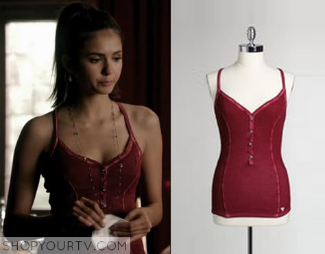 The Vampire Diaries Season 3 Fashion, Clothes, Style and Wardrobe worn on TV Shows | Page 2 of 2 | Shop Your TV Katherine Pierce Outfits, Elena Gilbert Style, Vampire Diaries Fashion, Nina Dobrev Style, Vampire Diaries Outfits, Worn On Tv, Wardrobe Clothes, Tv Show Outfits, Daniel Gillies