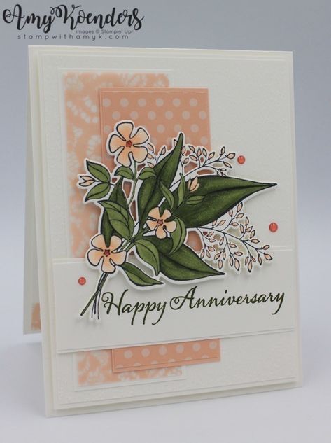 Stampin’ Up! Wonderful Romance for Fab Friday – Stamp With Amy K Birthday Wishes Beautiful, Pink Cards, Flowers Beautiful, Wedding Anniversary Cards, Su Cards, Ideas Birthday, Stamping Up Cards, Some Cards, Anniversary Card