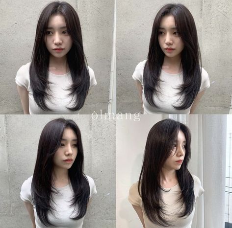 Korean Straight Haircut, Korean Hairstyle For Oval Face, Oval Face Haircuts Long, Oval Layered Haircut, Oval Haircut, Pretty Hair Cuts, Korean Hair Color, Hair Style Korea, Hair Inspiration Long