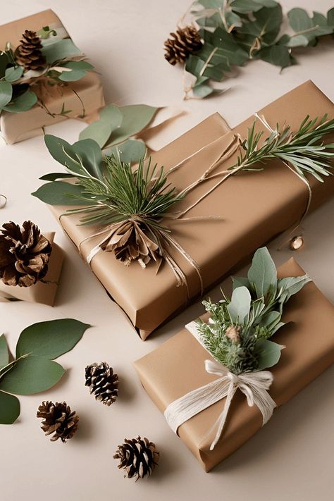 Craft Wrapping Paper Ideas with Packaging of Presents Natural Wrapping Paper Ideas, Kraft Paper Wrapping Christmas, Kraft Paper Wrapping Ideas, Brown Paper Wrapping Ideas, Kraft Paper Christmas Wrapping, Paper Wrapping Ideas, Wrapping Paper Ideas, Christmas Present Wrap, Brown Paper Wrapping