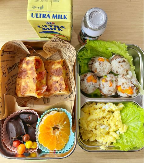 Lunch Box Ideas Korean, Launch Box Food Ideas, Lunch Box Ideas Aesthetic, Korean Lunch Box Aesthetic, Bekal Korea, Korean Lunch Box Ideas, Lunch Aesthetic School, Lunch Box Aesthetic, Lunch Box Rice