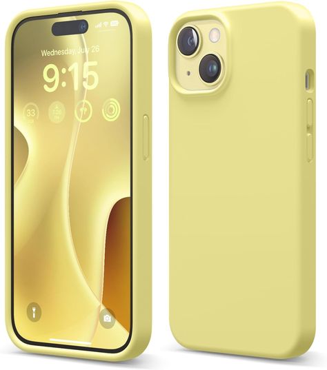 Amazon.com: elago Compatible with iPhone 15 Case, Liquid Silicone Case, Full Body Protective Cover, Shockproof, Slim Phone Case, Anti-Scratch Soft Microfiber Lining, 6.1 inch (Yellow) : Cell Phones & Accessories Yellow Case, Yellow Iphone, Pastel Green, Phone Covers, Phones Accessories, Silicon Case, Full Body, Cell Phones, Iphone 15