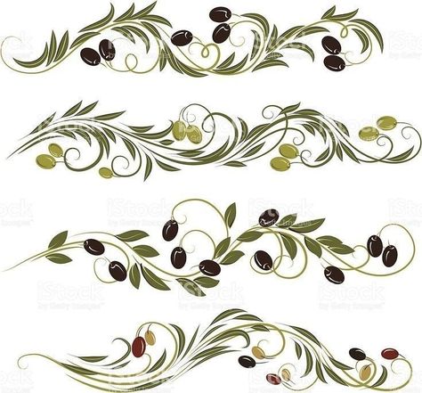 Olive Tree Tattoo, Russian Olive Tree, Olive Tree Tattoos, Folk Art Flowers, Art Et Illustration, Vector Art Illustration, Tree Tattoo, Tole Painting, Art And Illustration