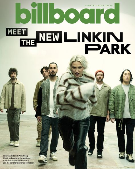 With a new lineup, tour, album and collective outlook, Linkin Park is BACK — prepping its first album in eight years 'From Zero' with newcomers Emily Armstrong & Colin Brittain.  Go inside their secret comeback in Billboard's exclusive digital cover story. Linkin Park Album Cover, Emily Armstrong Linkin Park, Colin Brittain, Linkin Park Aesthetic, Linkin Park Poster, Linkin Park 2000, From Zero, Trending Things, Emily Armstrong