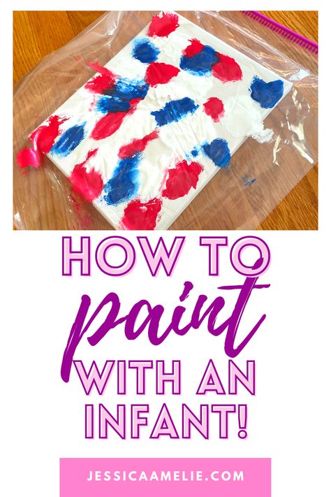 Crafts With Infants Art Projects, My Body Crafts For Infants, Baby Painting Ideas Infants Christmas, Process Art Infants, Process Art For Infants, Crafts To Do With Infants, Infant Room Crafts, Toddler Painting Ideas On Canvas, August Infant Crafts