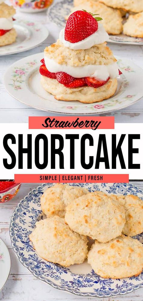 This strawberry shortcake recipe has a golden flaky biscuit filled with macerated strawberries and sweetened whipped cream. Shortcake Biscuits Recipe, Biscuits For Strawberry Shortcake, Shortcake Biscuits, Homemade Strawberry Shortcake, Strawberry Shortcake Recipe, Macerated Strawberries, Cake Red Velvet, Spring Produce, Cake Lemon