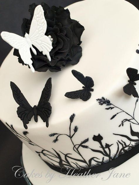 Wildflowers and butterflies hand painted cake - Cake by Cakes By Heather Jane - CakesDecor Black Butterfly Cake, Butterfly Theme Cake, Wildflowers And Butterflies, Hand Painted Cake, Butterfly Themed Birthday Party, Butterfly Birthday Cakes, Painted Cake, Hand Painted Cakes, Mini Cakes Birthday