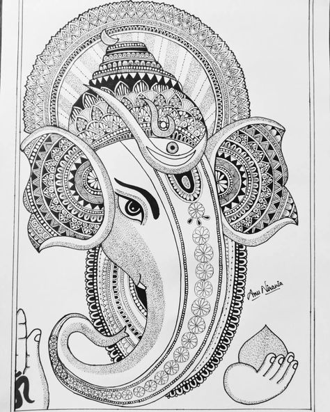 One of my favourite mandala artwork. In love with this artwork. Ganesh Ji, Mandala Artwork, Madhubani Painting, Diy Art Painting, Mandala Art, Doodle Art, Diy Art, My Favourite