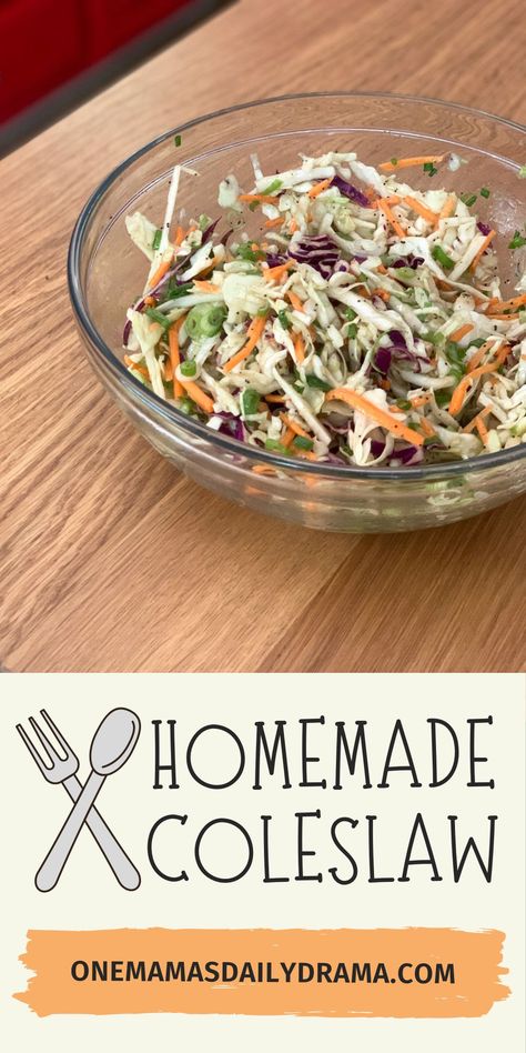 My homemade coleslaw recipe is a summer dinnertime staple! Make this vinaigrette coleslaw dressing to serve with sandwiches or grilled meat. Vinaigrette Coleslaw, Homemade Coleslaw Recipe, Daily Drama, Grilled Side Dishes, Coleslaw Dressing, Homemade Coleslaw, Grilling Sides, Backyard Grilling, Summer Backyard