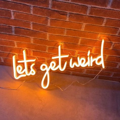 Light up your space and embrace the quirky vibes with our 'Let's Get Weird' LED neon sign! . . . . #glowifyneon #NeonVibes #letsgetweird #NeonArt #neonindian Funny Neon Signs, Neon Background, Lets Get Weird, Neon Backgrounds, Neon Art, Led Neon, Neon Sign, Light Up, Neon Signs