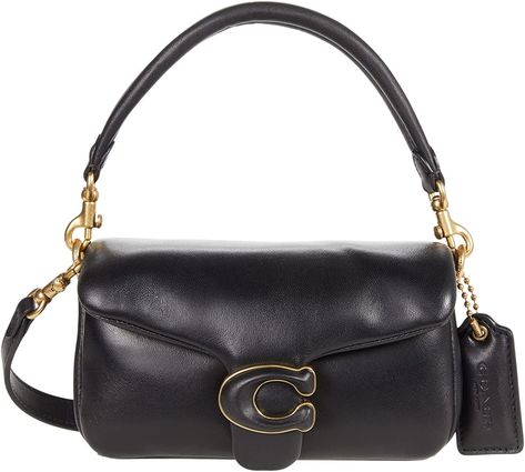 COACH Leather Covered C Closure Pillow Tabby Shoulder Bag 18 Coach Pillows, Tabby Shoulder Bag, Coach Tabby, Best Purses, Large Beach Towels, Unique Purses, Leather Pillow, Coach Shoulder Bag, Black Leather Purse