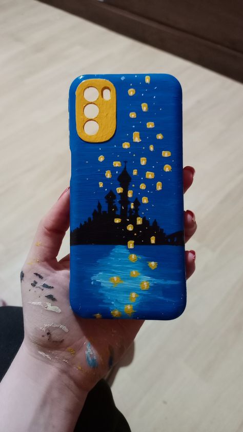 Colorful Tangled phone case handmade Handmade Phone Case Painted, Artsy Phone Cases, Handmade Phone Case, Diy Iphone Case, Diy Phone Case, Tangled, Acrylic Paint, Art Inspo, Acrylic Painting