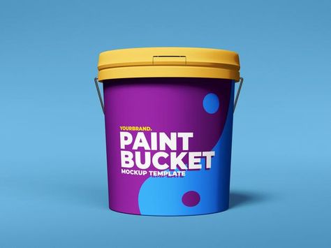 Paint Bucket Design, Bucket Image, Paint Packaging, Paint Plastic, Paint Buckets, Plastic Buckets, Branding Design Packaging, Matte Paint, Painting Plastic