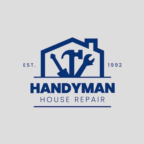 Handyman Logo Design Ideas, Hardware Logo Design Ideas, House Repair Logo, Home Service Logo, Handyman Branding, Handyman Logo Design, Home Repair Logo, Tool Logo Design, Construction Logos