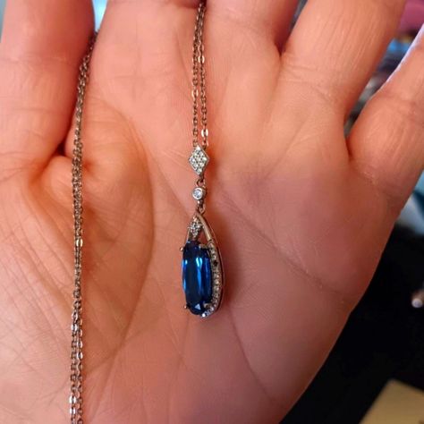 New Never Used. A Small Stone Fell But Not Noticeable Unless You Look For It. Silver Sapphire Necklace, Tour Outfits, Blue Sparkle, Sparkle Necklace, Blue Sparkles, Cell Phone Holster, Phone Holster, Sapphire Necklace, Walker Boots