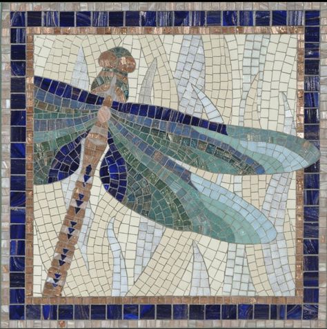 Mosaic Dragonfly, Dragonfly Mosaic, Mosaic Stones, Dragonfly Artwork, Mosaic Tray, Turkish Mosaic, Dragon Flies, Mosaic Animals, Mosaic Garden Art