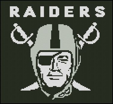 Oakland Raiders Raiders Pixel Art, Raiders Plastic Canvas Patterns, Raiders Cross Stitch Pattern, Raiders Silhouette, Raiders Beaded Medallion, Raiders Blanket, Oakland Raiders Logo, Raiders Stuff, Crochet Table Runner