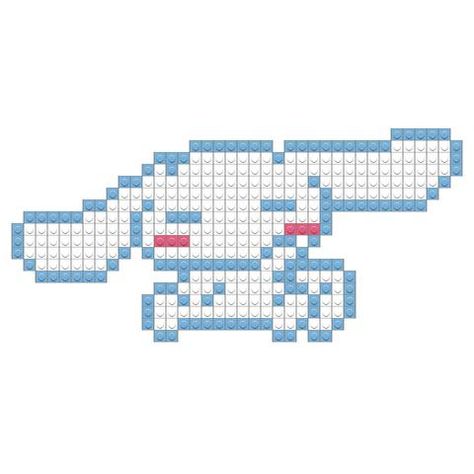 Cinnamoroll Cinnamon Roll Pixel Art Sanrio, Cinnamoroll Minecraft, Cinnamoroll Perler Beads, Sanrio Minecraft, Aesthetic Cross, Pixel Art Templates, Perler Bead Templates, Pixel Crochet, Pixel Art Grid