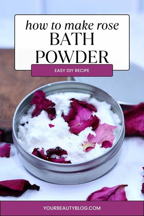 Herbal Bath Powder, Rose Petal Powder, Bath Salts Diy, Bath Powder, Lotion Recipe, How To Make Rose, Natural Beauty Care, Sugar Scrub Recipe, Homemade Bath