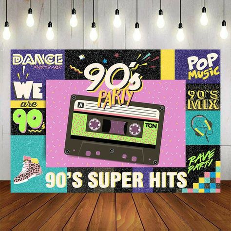 90s Party Ideas, 90s Party Decorations, 90s Theme Party, Birthday Party Photography, Balloon Kits, Photos Booth, Magnetic Tape, Retro Radio, 90s Theme