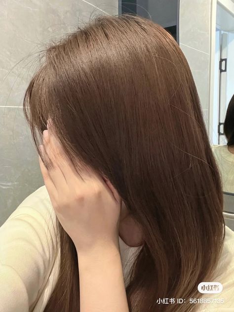 Mill Tea Hair Colour, Boba Tea Hair Color, Boba Brown Hair, Milktea Brown Hair Color, Brown Hair Korean, Short Light Brown Hair, Hair Color For Morena, Hair Color Asian, Ideas Haircut