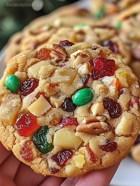 Chewy Fruitcake Cookies, Fruitcake Cookies Recipe Candied Fruit, Candied Fruit Cookies, Best Fruitcake, Candied Fruit Recipes, Fruitcake Cookies, Cotton Candy Cookies, Holiday Treats Recipes, Fruit Cake Cookies