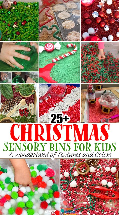 25+ Easy Christmas Sensory Bins for Kids - Happy Toddler Playtime Sensory Christmas Bin, Sensory Bin Ideas For Babies, Christmas Sensory Bins For Preschool, Christmas Activity For Babies, Christmas Keepsake Crafts For Toddlers, Christmas Sensory Bin For Toddlers, Snow Sensory Bin Preschool, Christmas Provocations Kindergarten, December Ideas For Kids