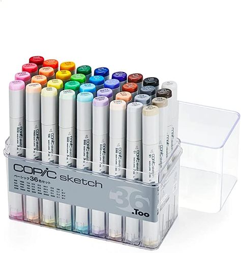 Amazon.com : Too Copic Sketch Basic 36 Color Set Multicolor Illustration Marker Marker Pen : Arts, Crafts & Sewing Artist Markers, Art Pens And Markers, Copic Sketch Markers, Copic Sketch, Sketch Markers, Art Pens, Alcohol Markers, Markers Set, Marker Art