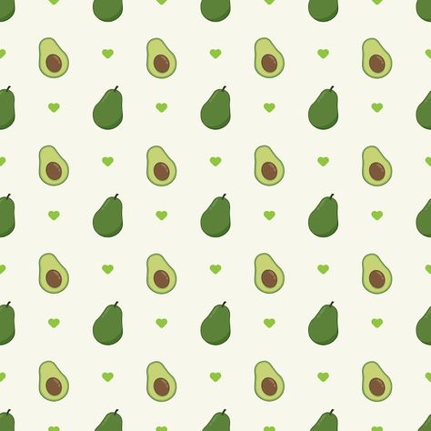 Vector avocado seamless pattern | Premium Vector #Freepik #vector #avocado #vegan #vegetarian #organic-vegetables Aesthetic Avocado Drawing, Avocado Theme, Avocado Pattern, Avocado Print, Avocado Vegan, Chocolate Design, Organic Vegetables, Vector Photo, Nursery Prints