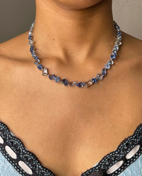 Prettiest blue necklace😍 Blue Crystal Multi cut necklace 🦋✨ 🛍️ HouseOfJewelsLdn.com #jewellery #jewelery #jewelry #smallbusiness #smallbusinessowner #jewellerybusiness Blue Gem Necklace, Blue Crystal Bracelet, Small B, Blue Gems, Necklace Blue, Blue Necklace, Blue Crystals, Crystal Bracelets, Jewelry Bracelets