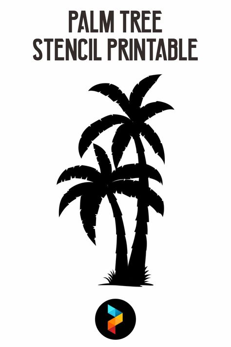 Palm Tree Stencil Printable Wood Palm Tree, Palm Tree Cutout, Tree Tattoo Stencil Outline, Palm Tree Tattoo Stencil, Palm Tree Stencil, Palm Tree Images, Ocean Vbs, Beach Stencils, Printable Tree