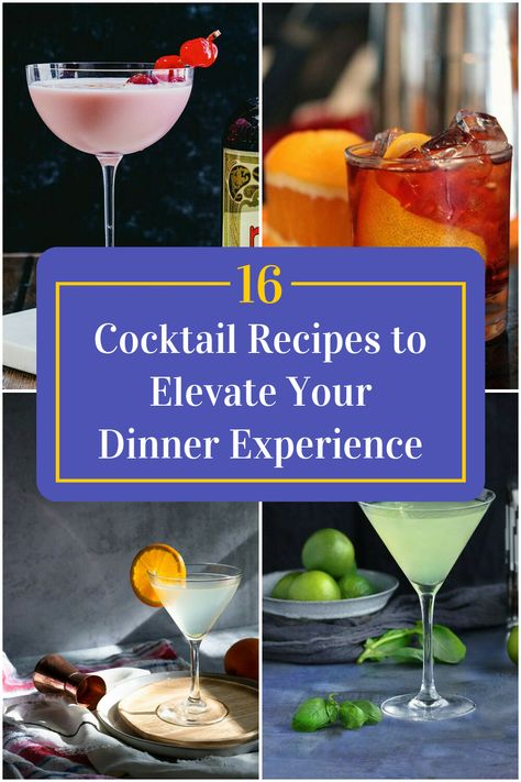 Collage of 4 dinner cocktails. Cocktails For Dinner Party, Dinner Party Cocktail Recipes, Couple Cocktails, Dinner Party Cocktails, Couples Dinner Party, Engagement Party Dinner, Dinner Party Drinks, Dinner Party Starters, After Dinner Cocktails