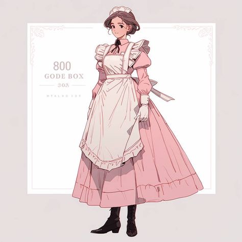 Female Butler Character Design, Baker Character Design, Butler Character Design, Female Butler, Baker Character, Chara Design, Komi San, Maid Outfit, Maid Dress