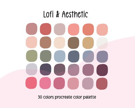 Notes Color Palette, Color Palette For Drawing, Color Palette For Coloring, Aesthetic Pallete Color, Procreate Color Palettes, Kawaii Color Palette, Color Pallets Aesthetic, Kids Color Palette, Procreate Palette