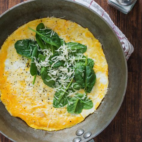 Spinach Omelet with Parmesan Spinach Omelette Recipe, Parmesan Spinach, Omlet Recipes, Spinach Omelette, Omelette Recipe Easy, Spinach Omelet, Cheese Omelette, Omelets Recipe, Spinach Egg